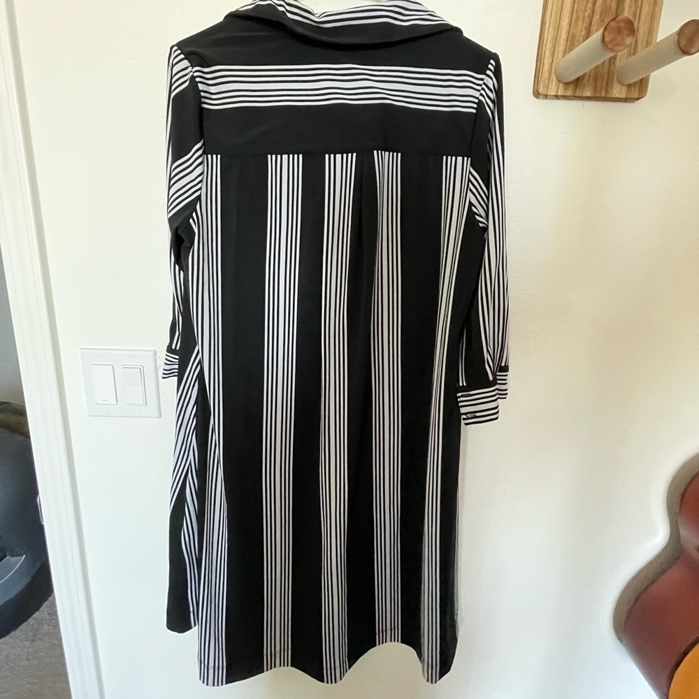 INC black and white striped dress plus size 0X